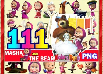 111 Masha & The Bear Png, Masha And The Bear Clip Art 300dpi Digital, Clip  art, Instant Download, Graphics Transparent Background Scrapbook 971446232  - Buy t-shirt designs