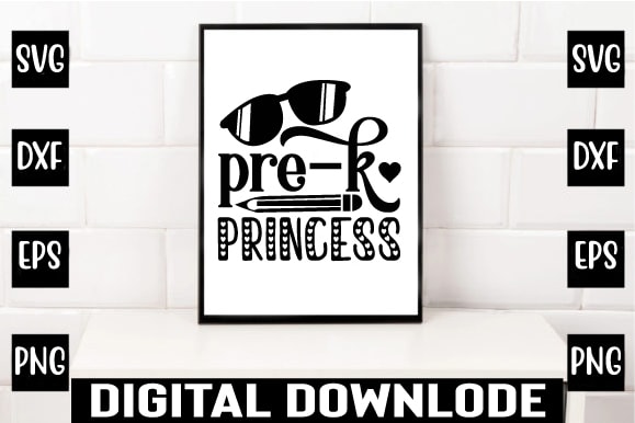 Pre-k princess t shirt illustration