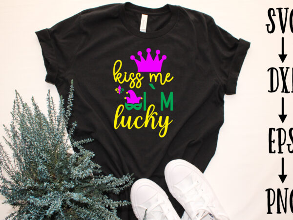 Kiss me i`m lucky t shirt vector art