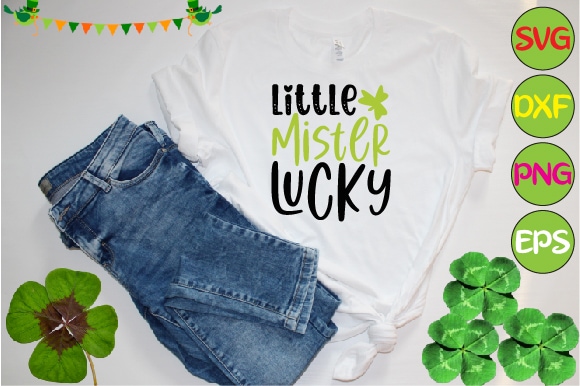 Little mister lucky t shirt vector graphic