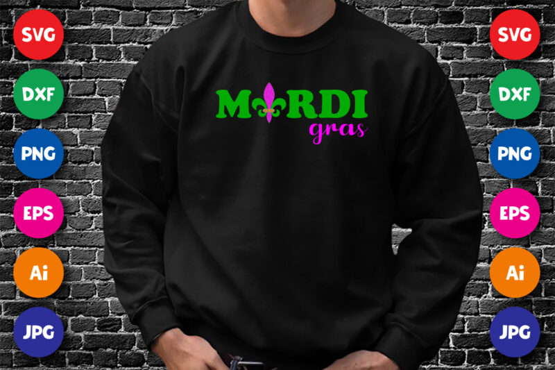 Mardi Gras, Happy Mardi Gras T shirt print template, Typography design for Mardi Party