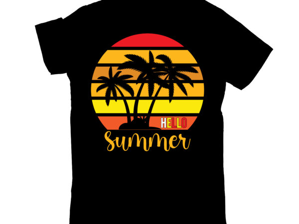 Hello summer graphic t shirt