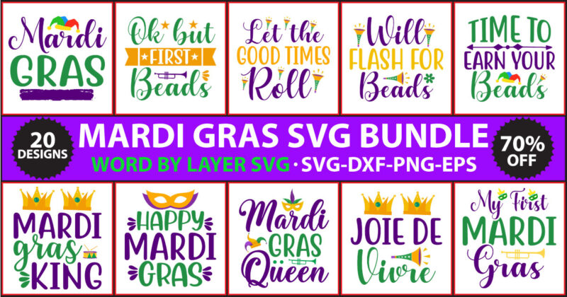 Mardi Gras SVG Bundle - Buy t-shirt designs