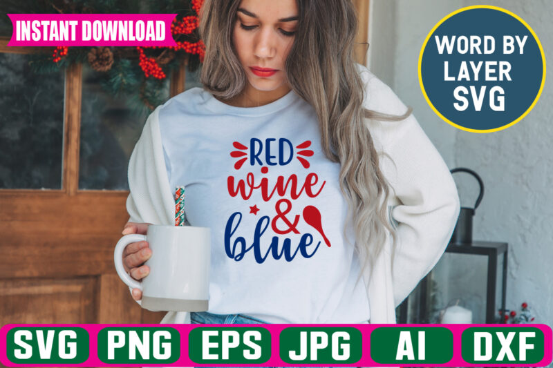 Red Wine & Blue T-shirt Design