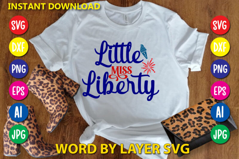 Little Miss Liberty Svg Vector T-shirt Design