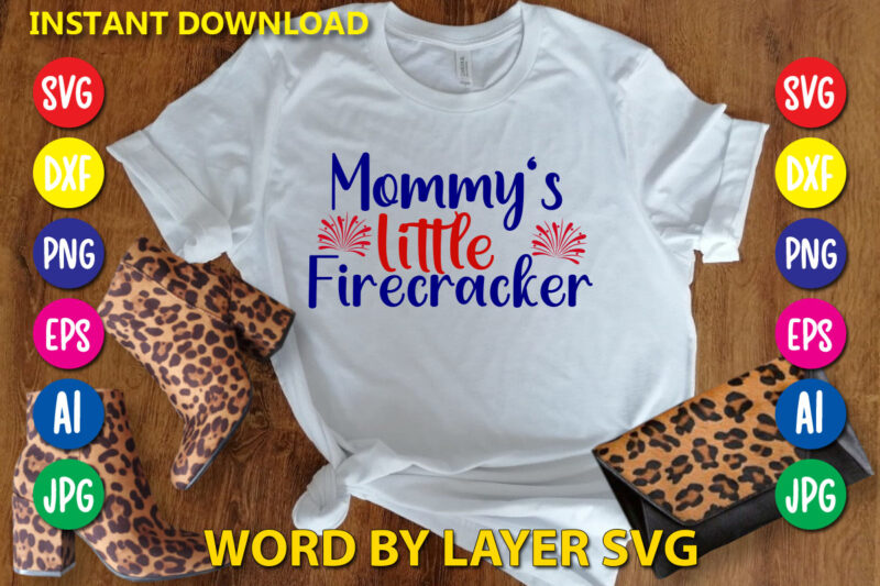 Mommy’s Little Firecracker Svg Vector T-shirt Design