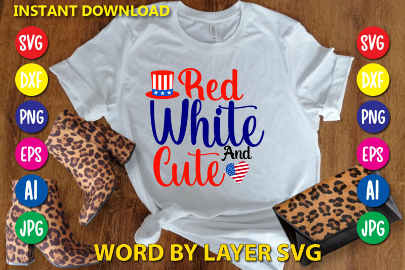 Red White And Cute Svg Vector T-shirt Design