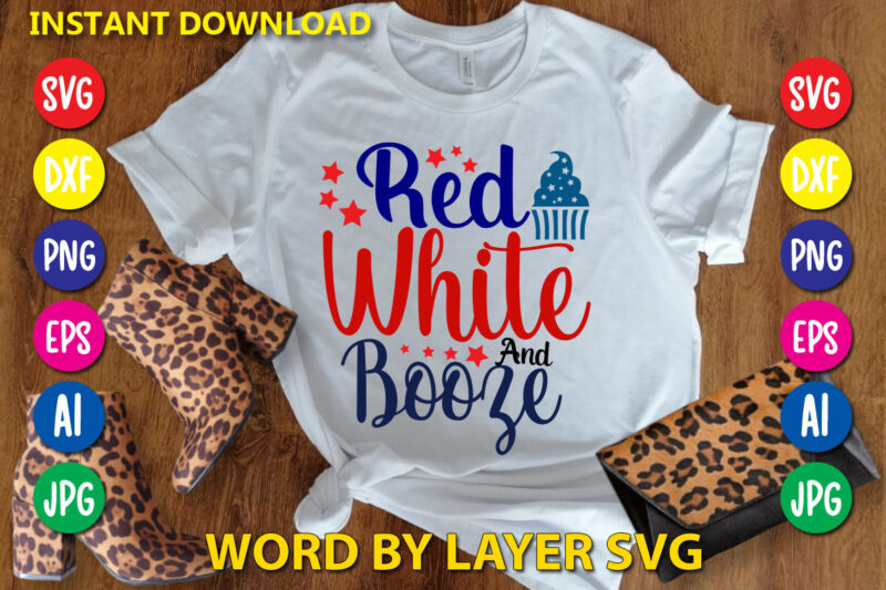 Red White And Booze Svg Vector T-shirt Design