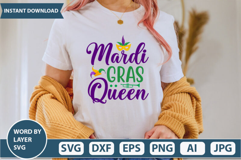 Mardi Gras Queen SVG Vector for t-shirt