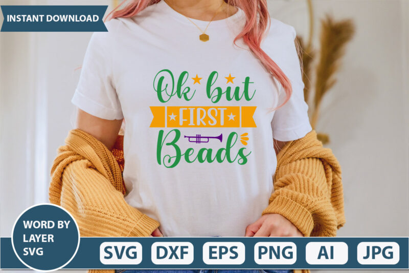 Ok but First Beads SVG Vector for t-shirt