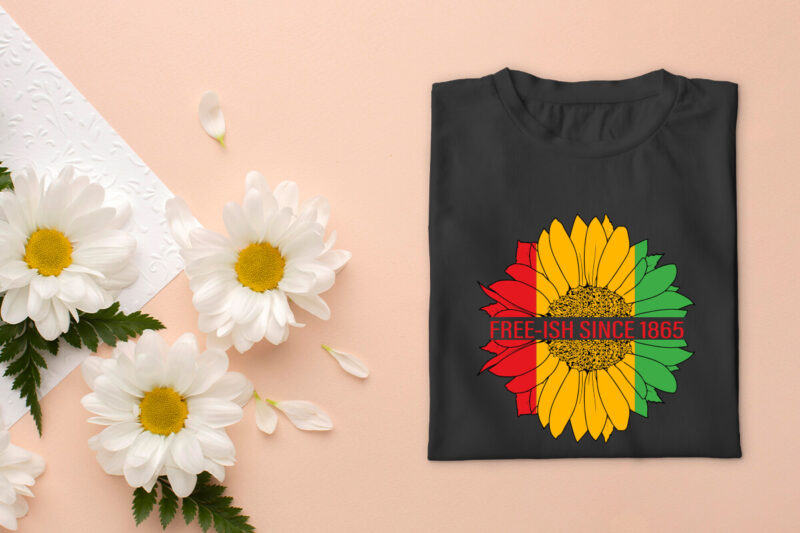 Arican American Sunflower Freeish Since 1865 Diy Crafts Svg Files For Cricut, Silhouette Sublimation Files, Cameo Htv Prints