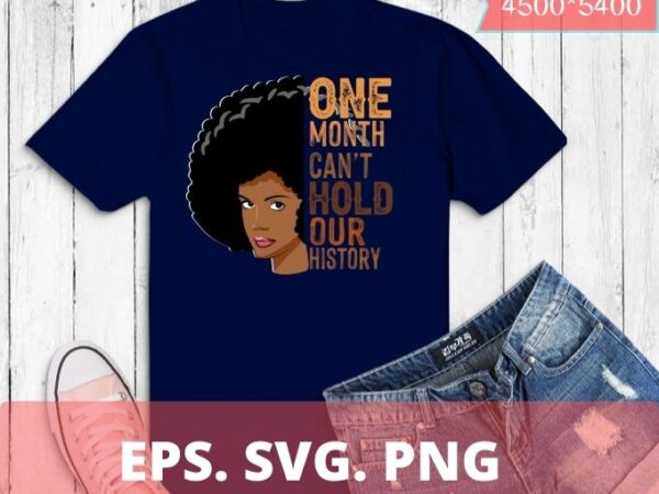 One month can’t hold our history apparel african melanin t-shirt design svg, one month can’t hold our history png,unapologetically, naturally, blackity, black dreadlock, loc’d, loc’s hair, melanin, tshirts,blm, black history