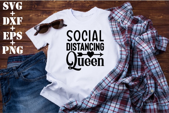 Social distancing queen t shirt template vector