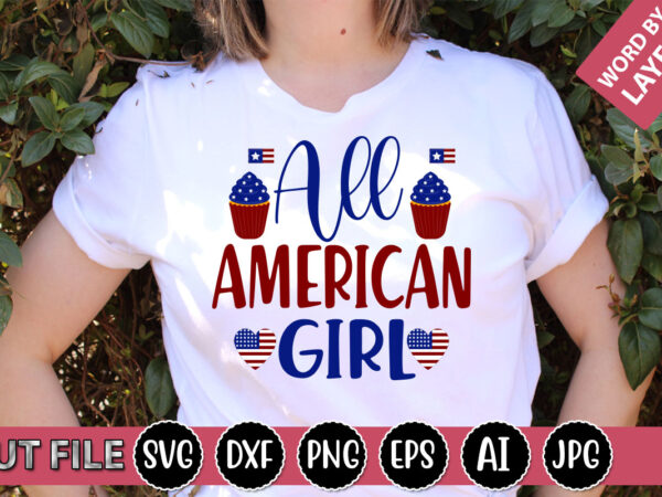 All american girl svg vector for t-shirt