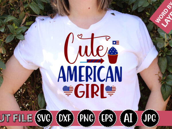 Cute american girl svg vector for t-shirt