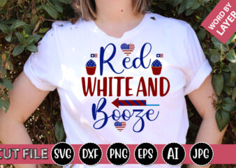 Red White And Booze SVG Vector for t-shirt