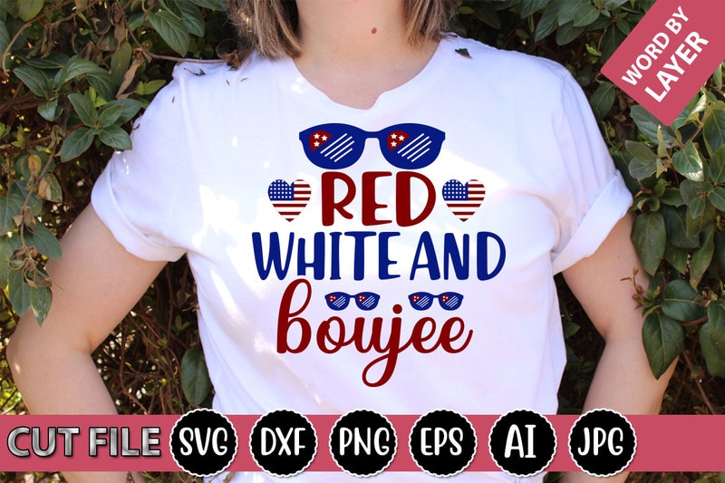 Red White And Boujee Svg Vector For T-shirt - Buy T-shirt Designs