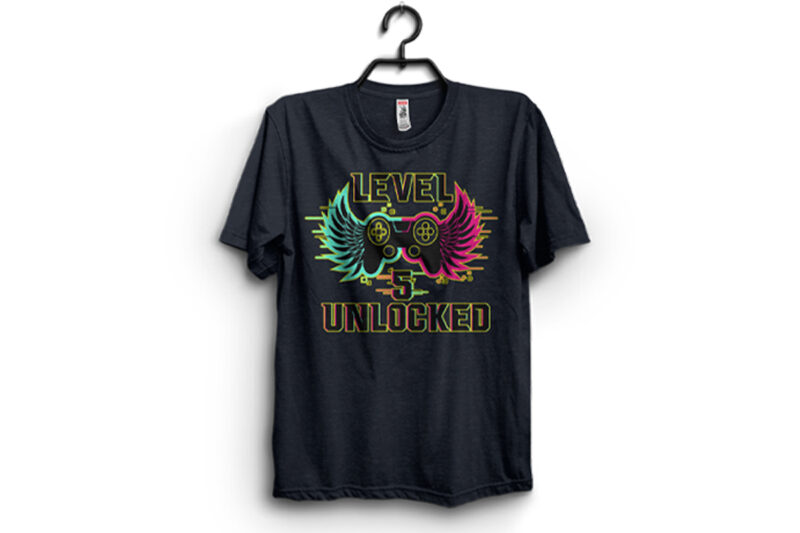 Level 5 Unlocked Typography T-shirt