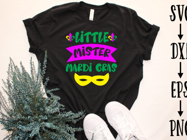 Little mister mardi gras t shirt vector graphic