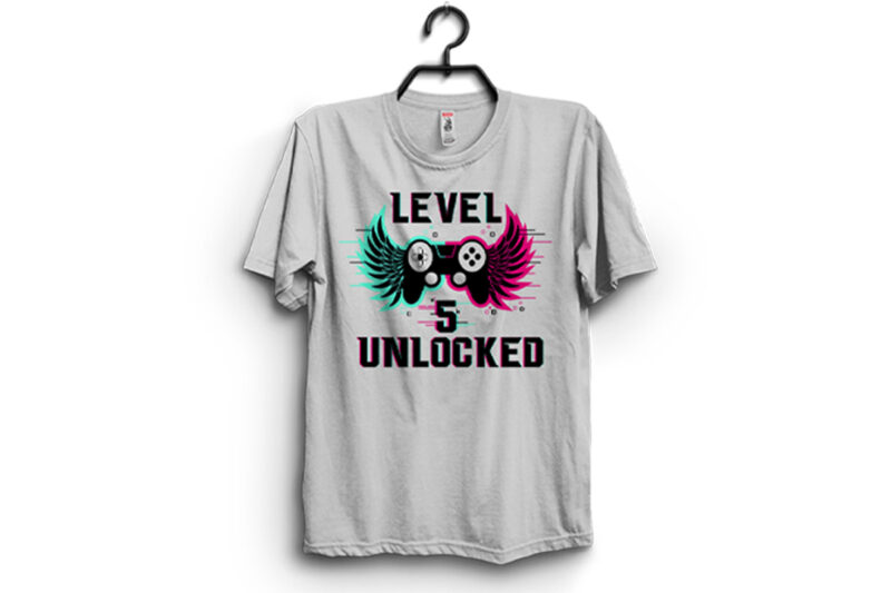 Level 5 Unlocked Typography T-shirt