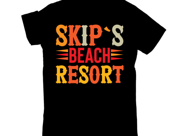 Skip`s beach resort t shirt template vector