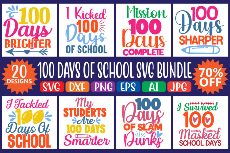 100 Days Of School Svg Bundle