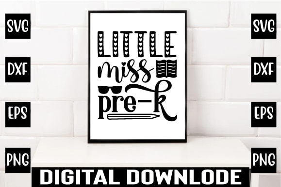 Little miss pre-k t shirt vector graphic