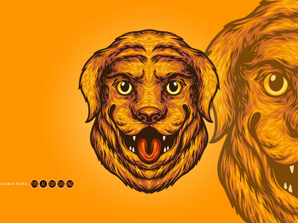 Cute dog head logo mascot t shirt vector file