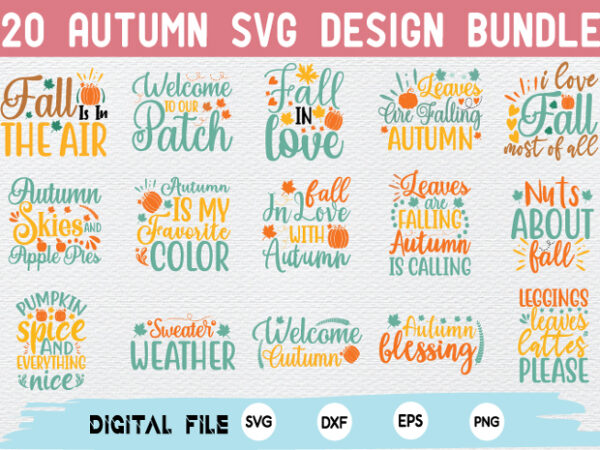 Autumn svg bundle t shirt vector