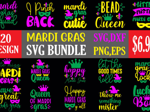 Mardi gras svg bundle t shirt designs for sale