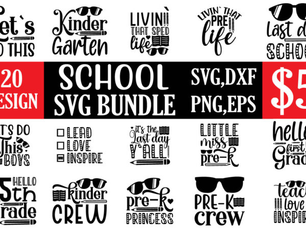 School svg bundle t shirt template vector