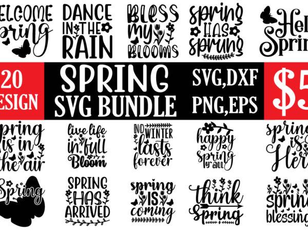 Spring svg bundle t shirt template vector