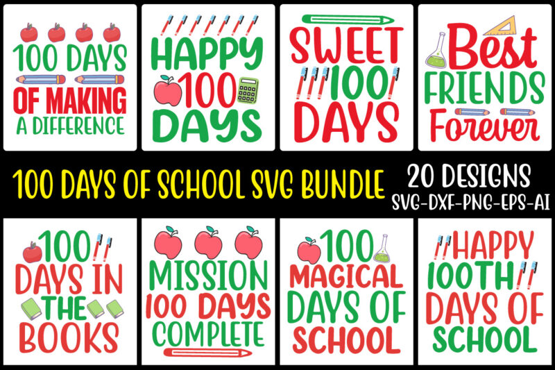 100 Days of School SVG Bundle