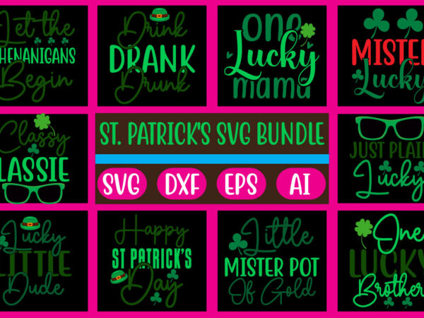 St. patrick’s svg bundle vol.4 t shirt template vector