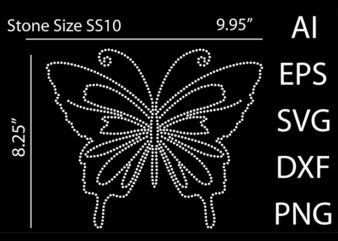 Butterflies Rhinestone T-shirt design Print Template