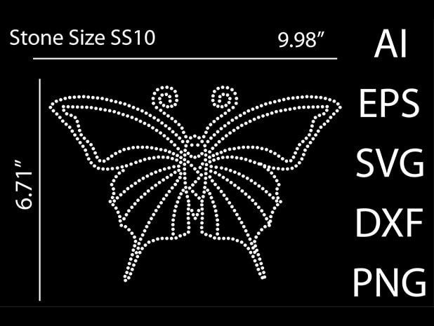 Butterflies Rhinestone T-shirt design Print Template