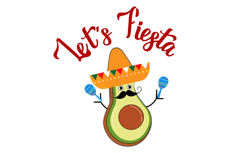 Avocado Cinco De Mayo T-Shirt Design