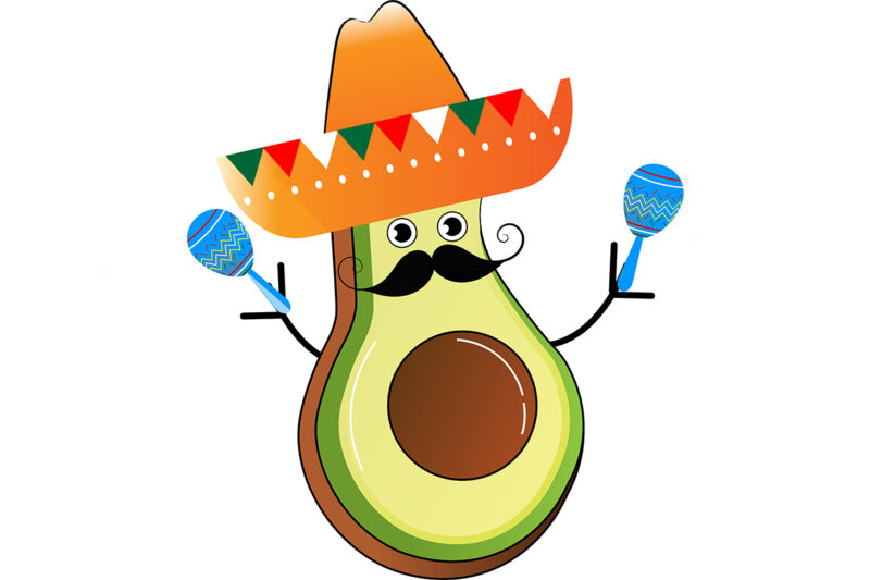 Avocado Cinco De Mayo T-Shirt Design