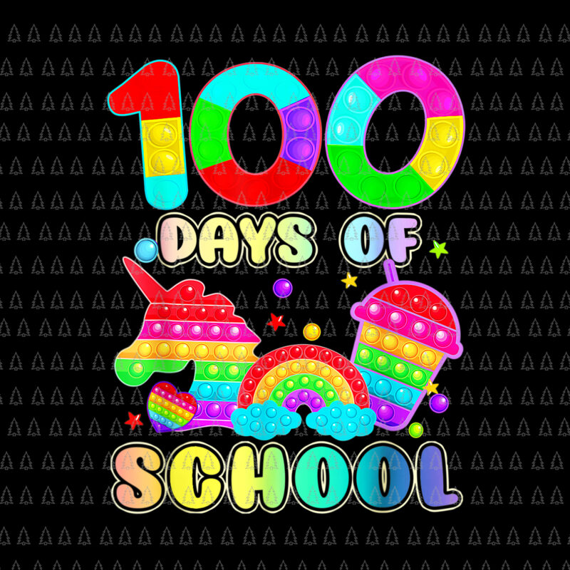 Poppin’ My Way Through 100 Days Of School Unicorn Pop It Png, Poppin Unicorn Png, 100 Days Of School Png, Unicorn Png