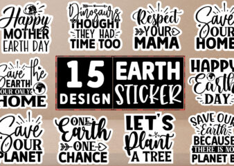 Earth Day stickers Design Bundle