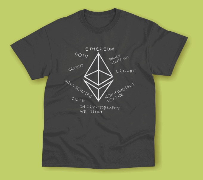 Ethereum crpytocurrency t-shirt design