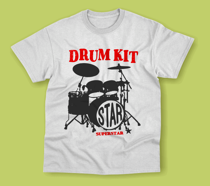 Drum kit superstar t-shirt design