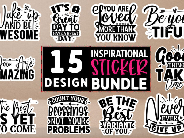 Inspirational stickers design bundle