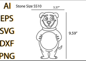 Rhinestone Bear T-Shirt Design