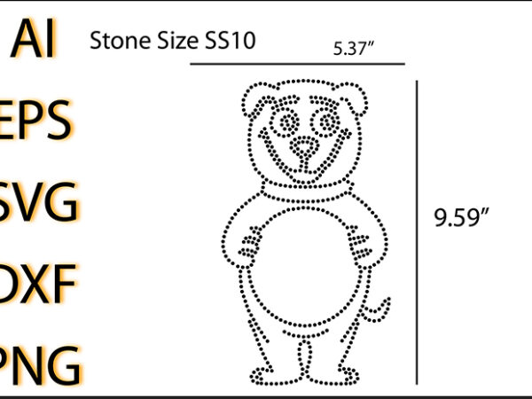 Rhinestone bear t-shirt design