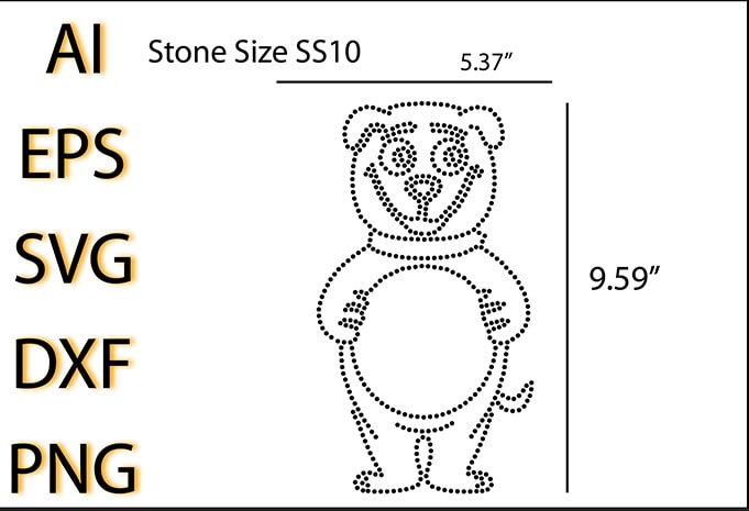 Rhinestone Bear T-Shirt Design