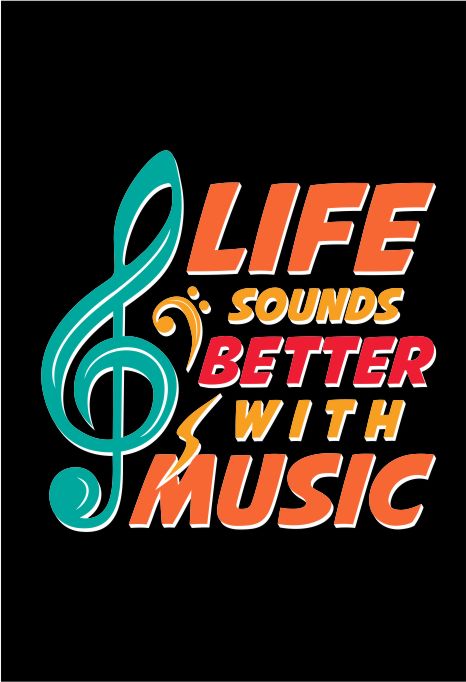 Life Sounds Better with Music, Graphic, Typography, Song, Quote t-shirt ...