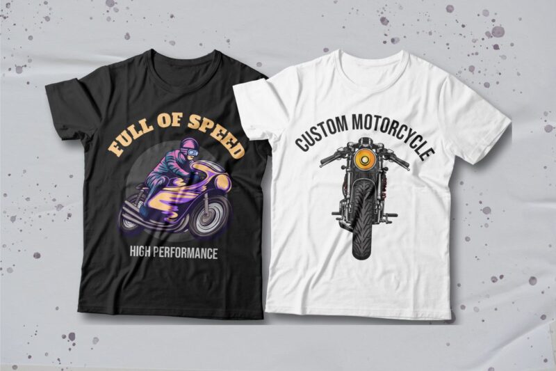 Motorcycle T-shirt Designs Bundle Editable Text, Rider T-shirt, Riding ...