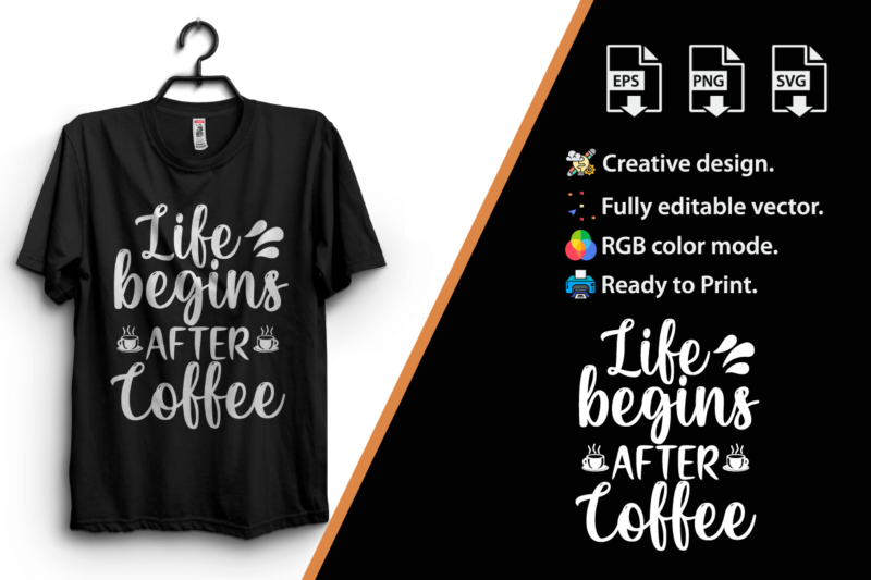 Coffee Quote Bundle, Coffee Sublimation Bundle, Coffee Typography T-shirt Design Bundle