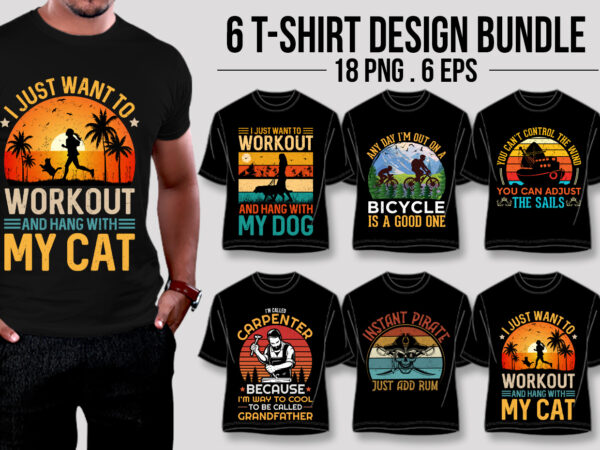 Retro vintage sunset t-shirt design bundle